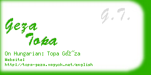 geza topa business card